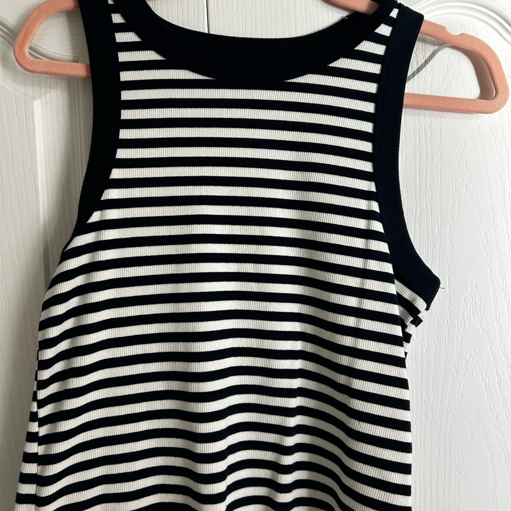 Old Navy Black and White Striped Tank Top